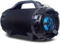Wireless Portable Boom Box Stereo High Performance Bluetooth Speaker , NFC, USB Recording, Rechargeable Battery, LED Lights, AUX Input, FM Radio, MP3 System, Mic/Guitar Input w. Strap