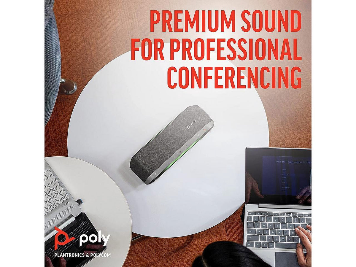 Poly - Sync 40 Smart -Speakerphone (Plantronics) - Flexible Work Spaces - Connect to PC/Mac via Combined USB-A/USB-C -Cable and Smartphones via -Bluetooth - Works with Teams, Zoom & more