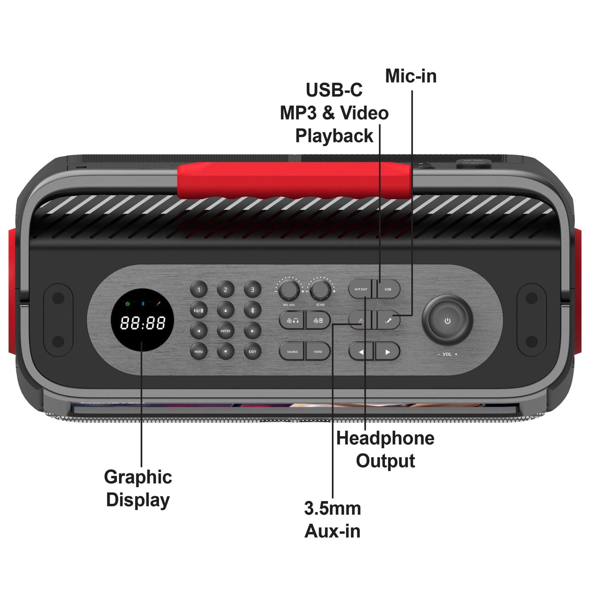 Monster Vision 3rd Generation 15.6" Portable Video Bluetooth Speaker