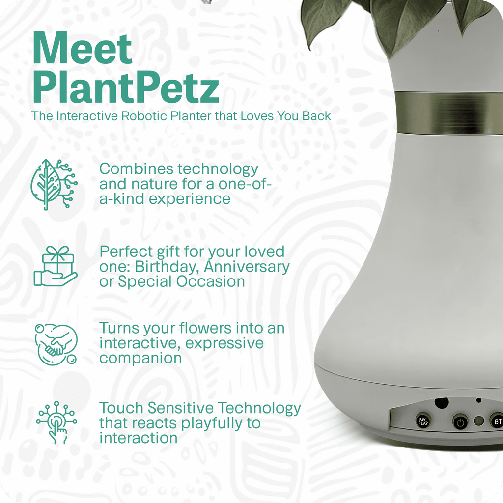 Interactive Flower Vase with Bluetooth Speaker, Voice & Touch Control