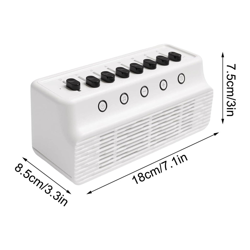 White Noise Machine for Baby & Adult Sleep - 8 Nature Sounds Mixer with Bluetooth 5.0 Speaker, 1800mAh Portable Sound Box with Timer (White)