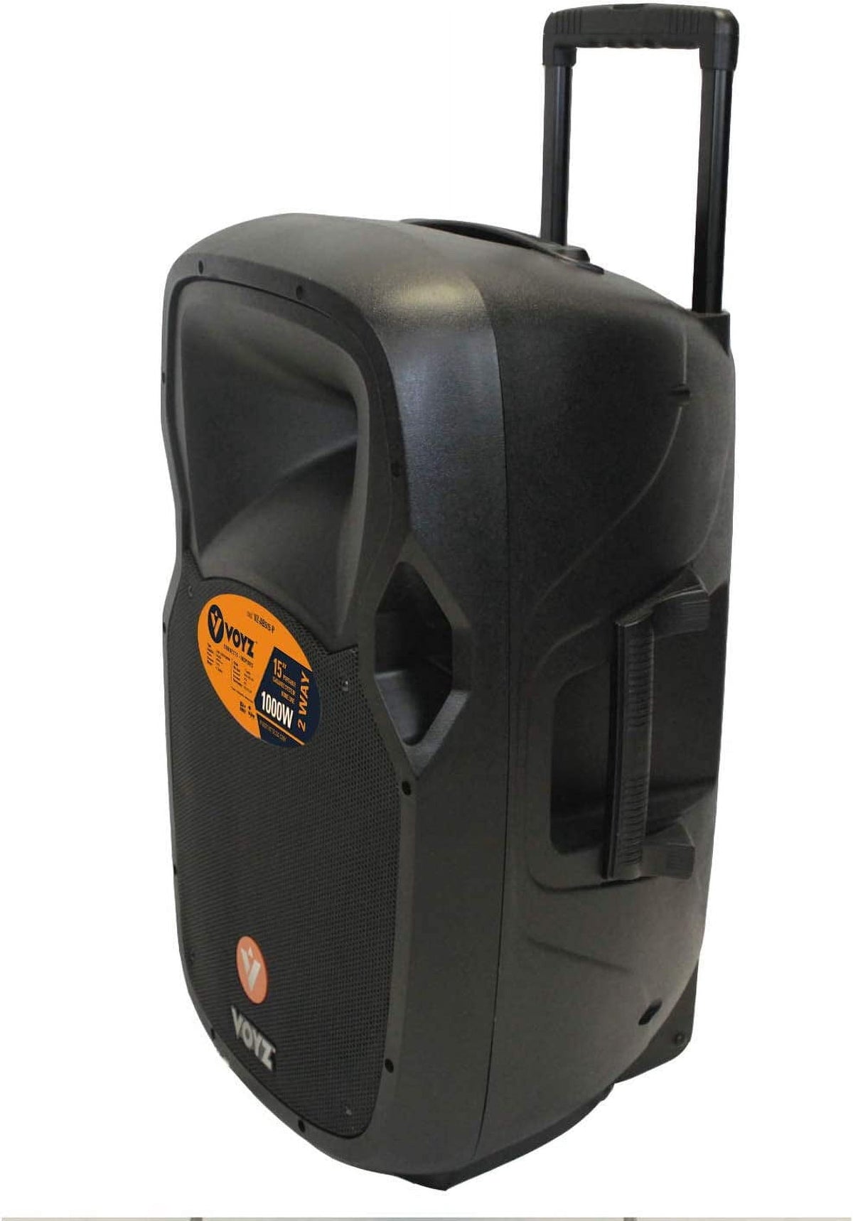 VOYZ 1000W Portable Bluetooth Speaker | 15" Two-Way | USB/SD/MP3 | Tripod Stand | 2 Mics | Perfect for Karaoke