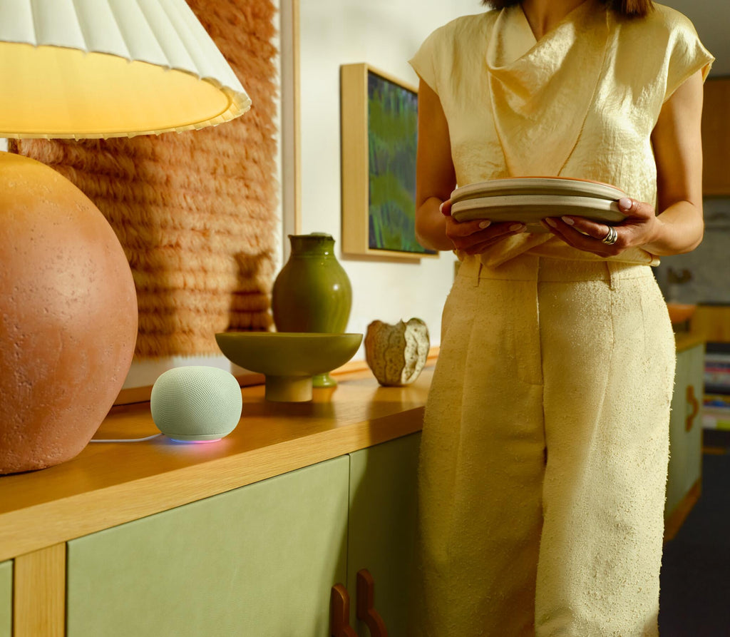 Google Home Speaker - Smart Speaker with 360 - Degree Sound and Gemini For Home Voice Assistant - Hazel