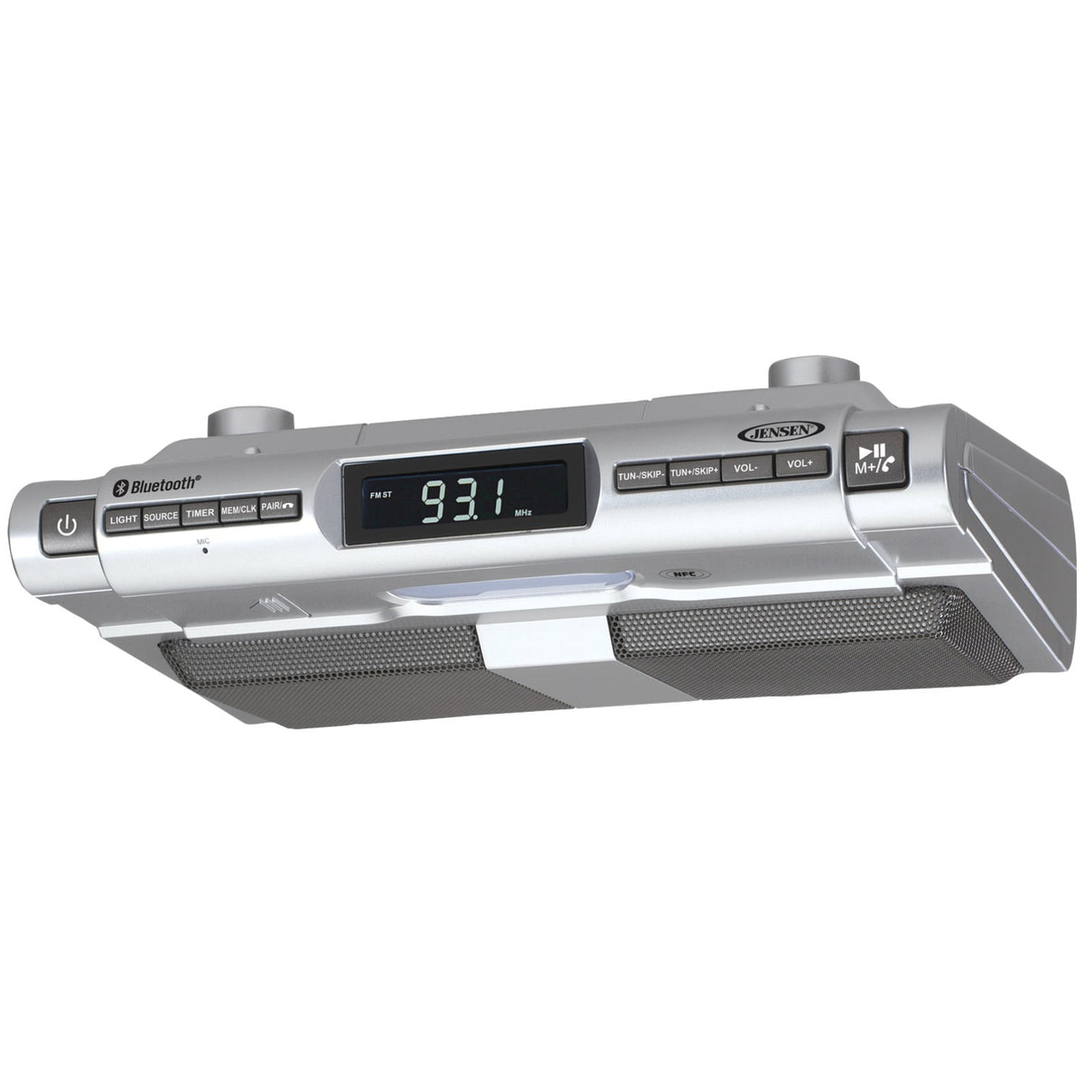 Jensen SMPS-628 Under-Cabinet Universal Bluetooth Music System, Includes 40 AAA Batteries