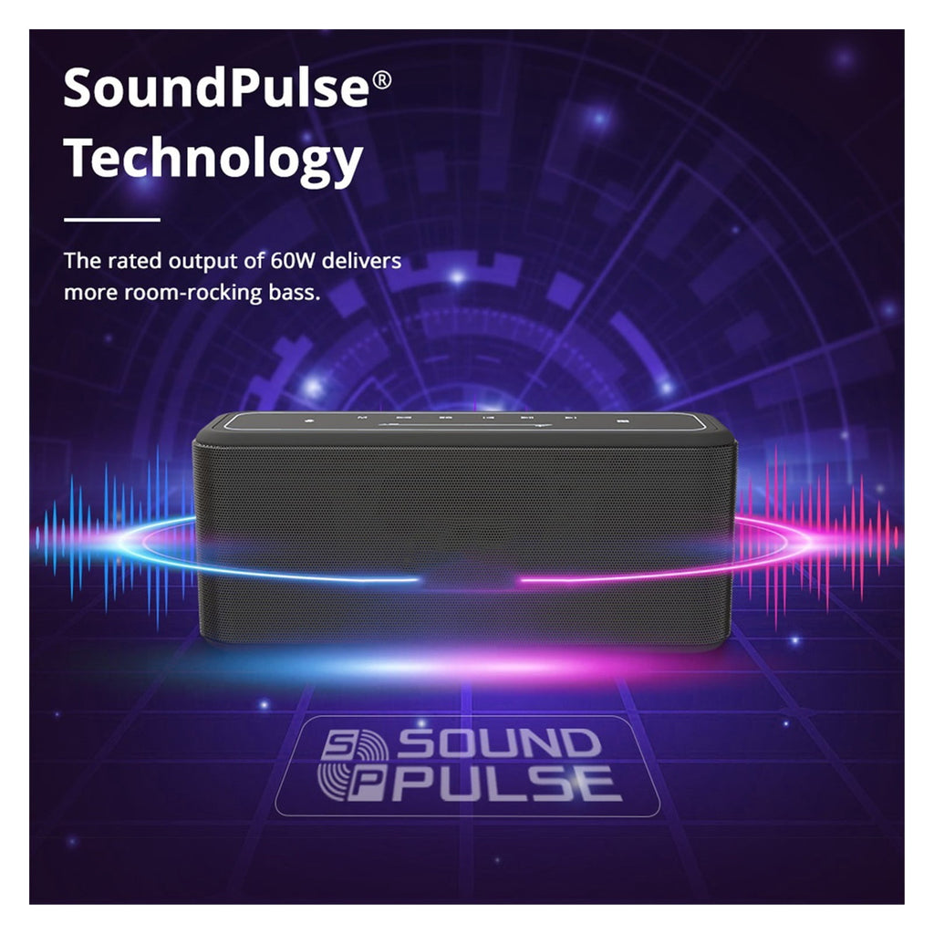 60W Bluetooth Speaker Portable Speaker With Enhanced Bass, NFC, IPX5 Waterproof,Voice Assistant