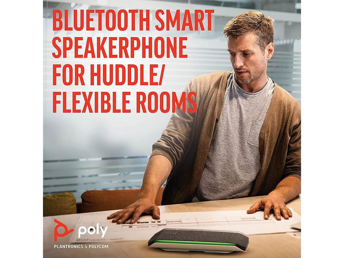 Poly - Sync 40 Smart -Speakerphone (Plantronics) - Flexible Work Spaces - Connect to PC/Mac via Combined USB-A/USB-C -Cable and Smartphones via -Bluetooth - Works with Teams, Zoom & more