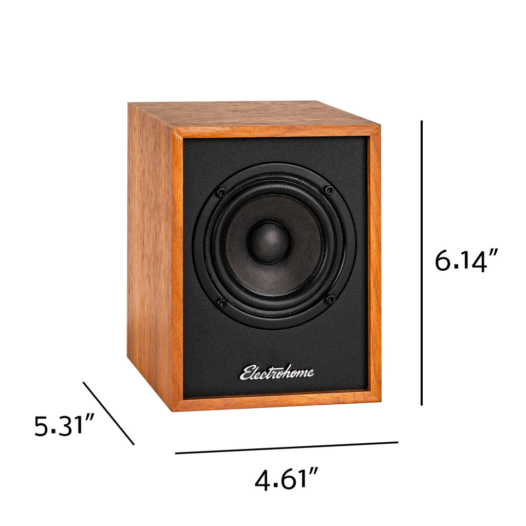 Electrohome Huntley Powered Bookshelf Speakers with Built-in Amplifier and 3" Drivers for Turntable, TV, PC and Wireless Music Streaming featuring Bluetooth 5, RCA and Aux (EB10B)