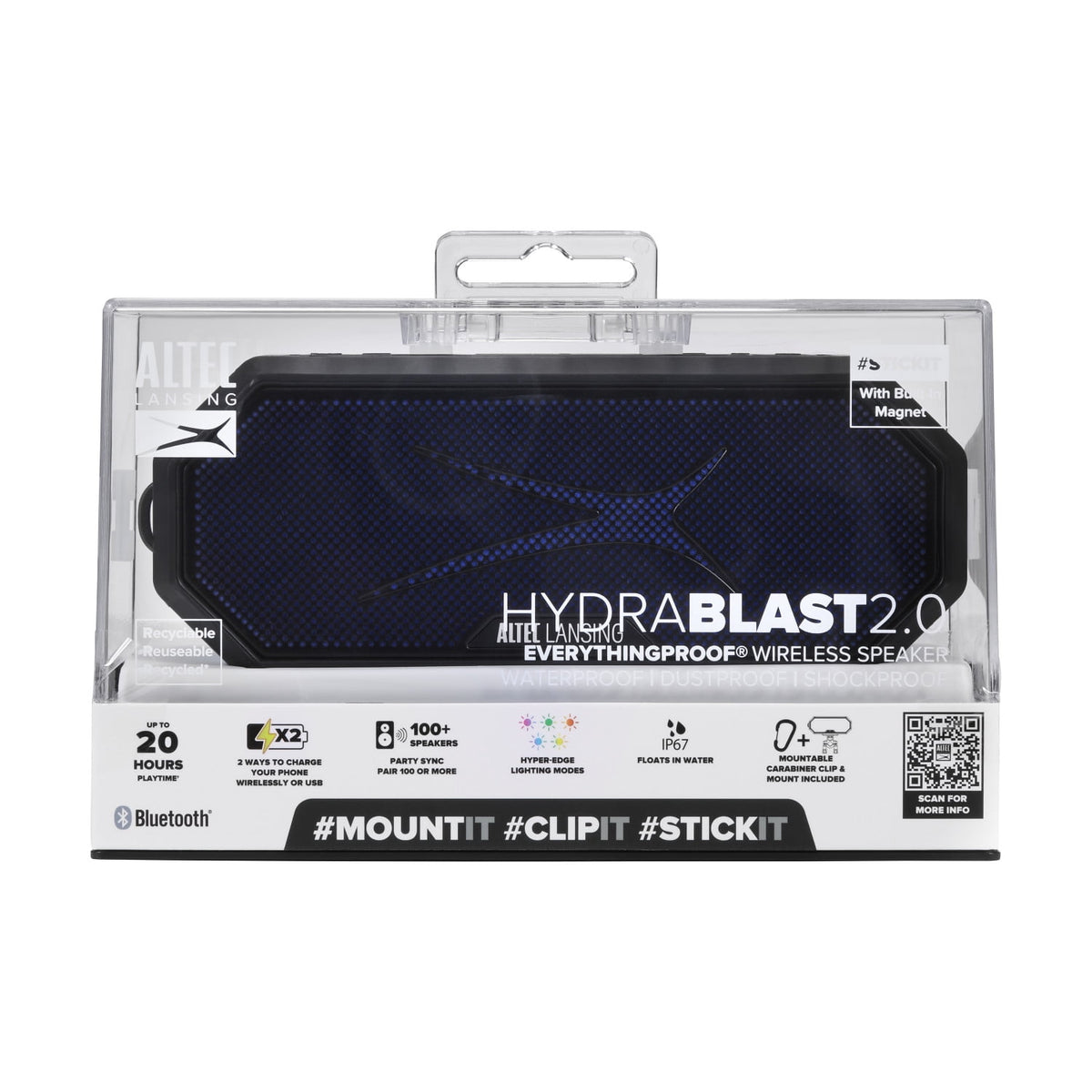 Altec Lansing Hydra Blast 2.0 LED Lighting Floatable Waterproof Wireless Magnetic Bluetooth Portable Speaker