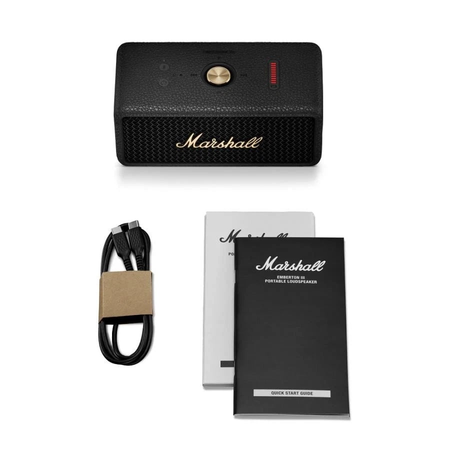 Marshall EMBERTON III Wireless Portable Speaker Black and Brass Bluetooth