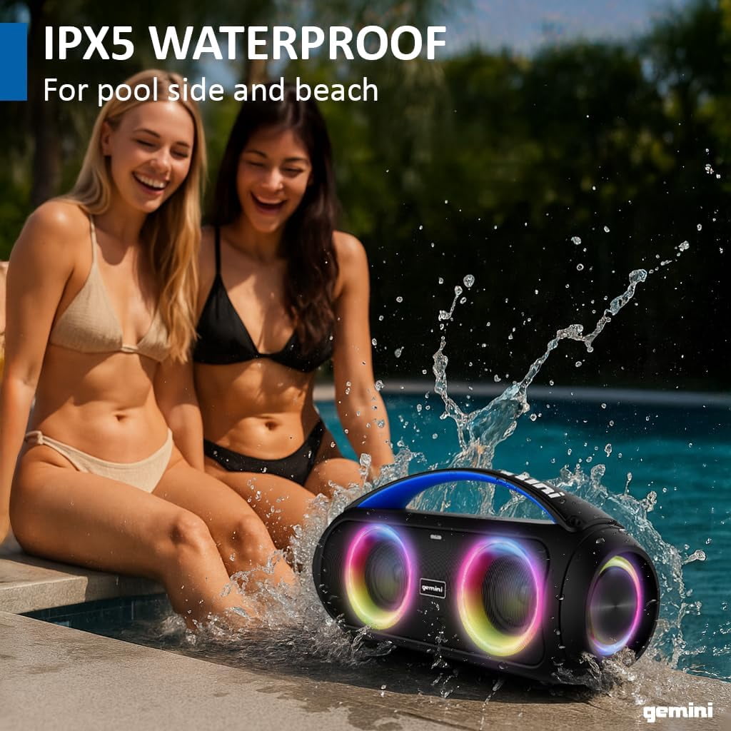 Gemini IPX5 Portable Bluetooth Speaker