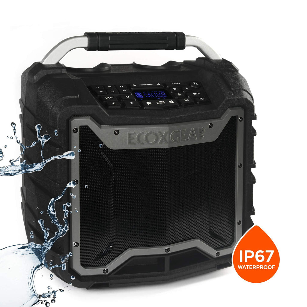 EcoXGear EcoTrek 15.4" x 10.2" x 16.7" Waterproof, Shockproof, Fully Submersible, 100 W Bluetooth EcoTrek Speaker