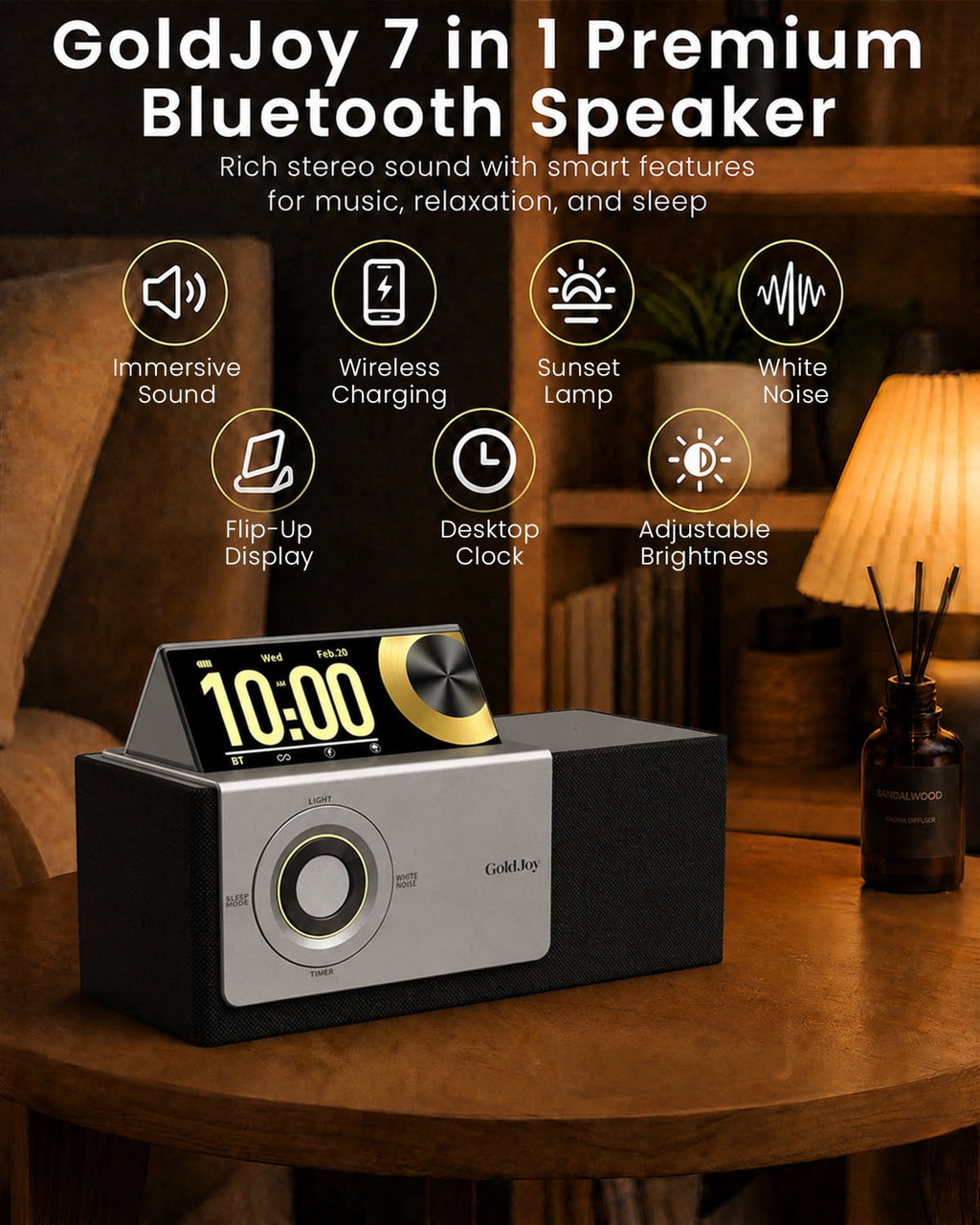 GoldJoy Bluetooth Portable Speaker, Gold