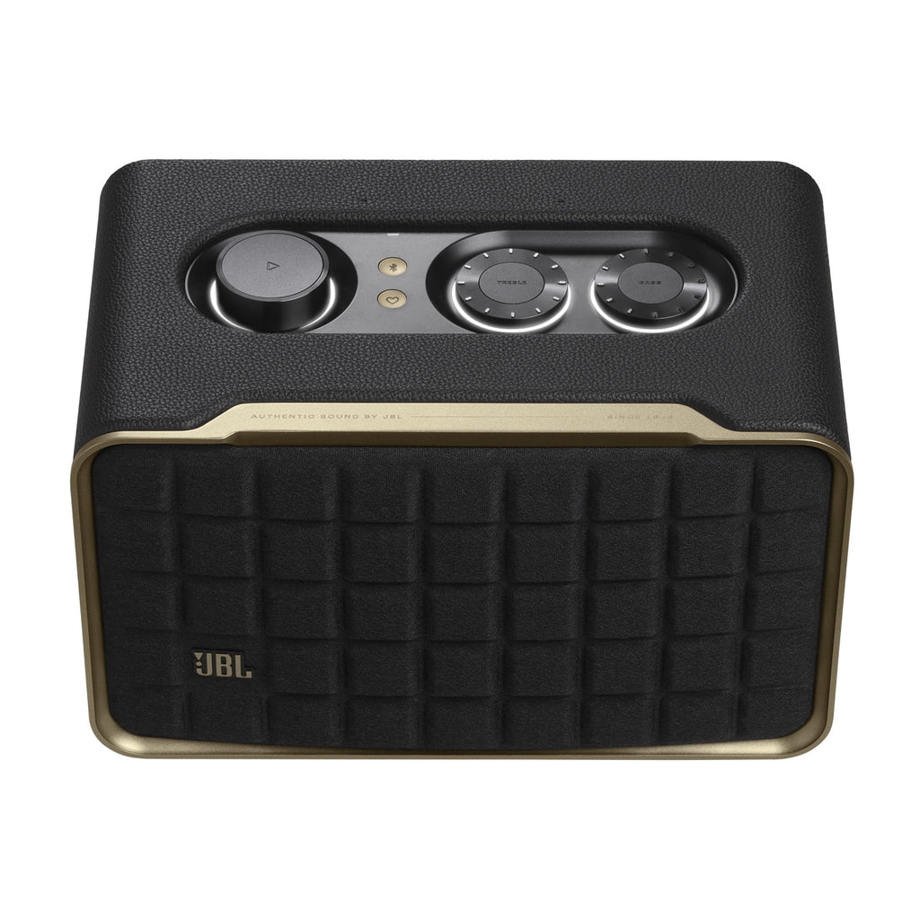 JBL Authentics 300 - Portable smart home speaker with Wi-Fi, Bluetooth and voice assistants with retro design. - Black