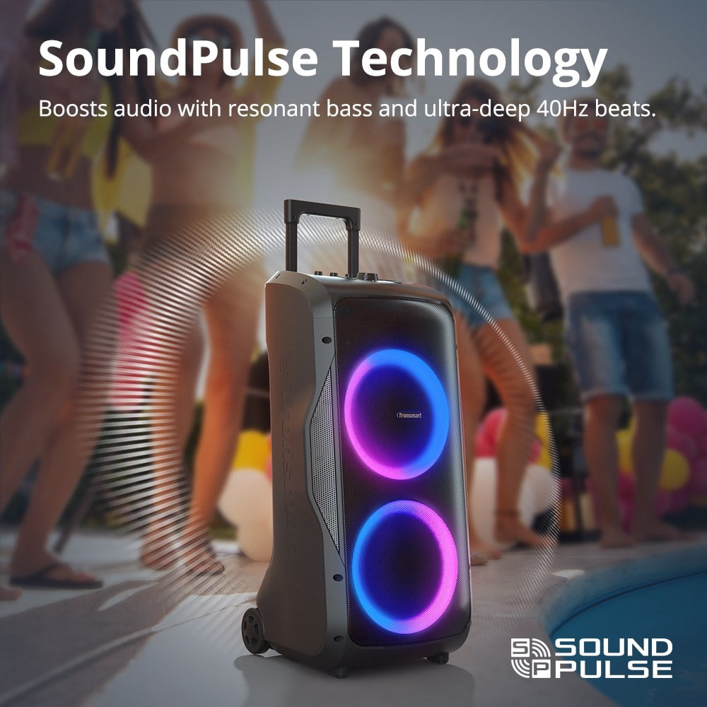 Tronsmar Portable Party Speaker, 270° Soundstage, 240W, 20H Battery, Karaoke Mic & Guitar Input, for Home, Party Tronsmart Halo 300 Black
