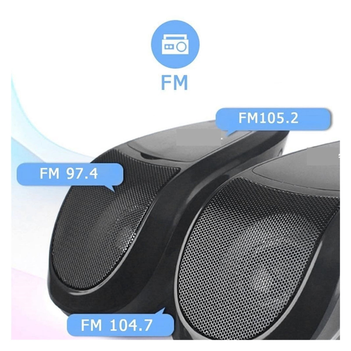 Blissphere Waterproof Motorcycle Bluetooth Speaker Set with LED Light and Mounting Clip