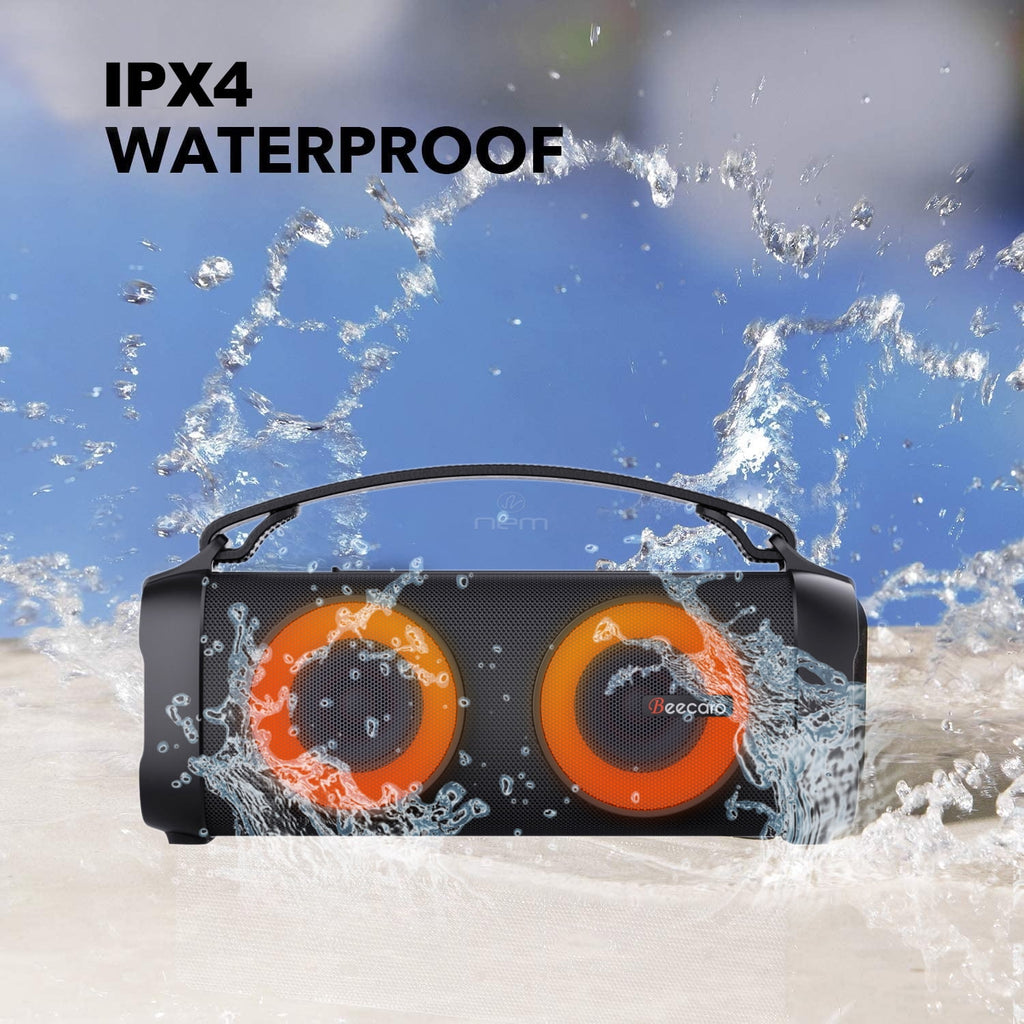 For Universal Outdoor Waterproof 2.5" Woofer Portable Boombox Wireless Bluetooth Stereo with Light Speaker Red