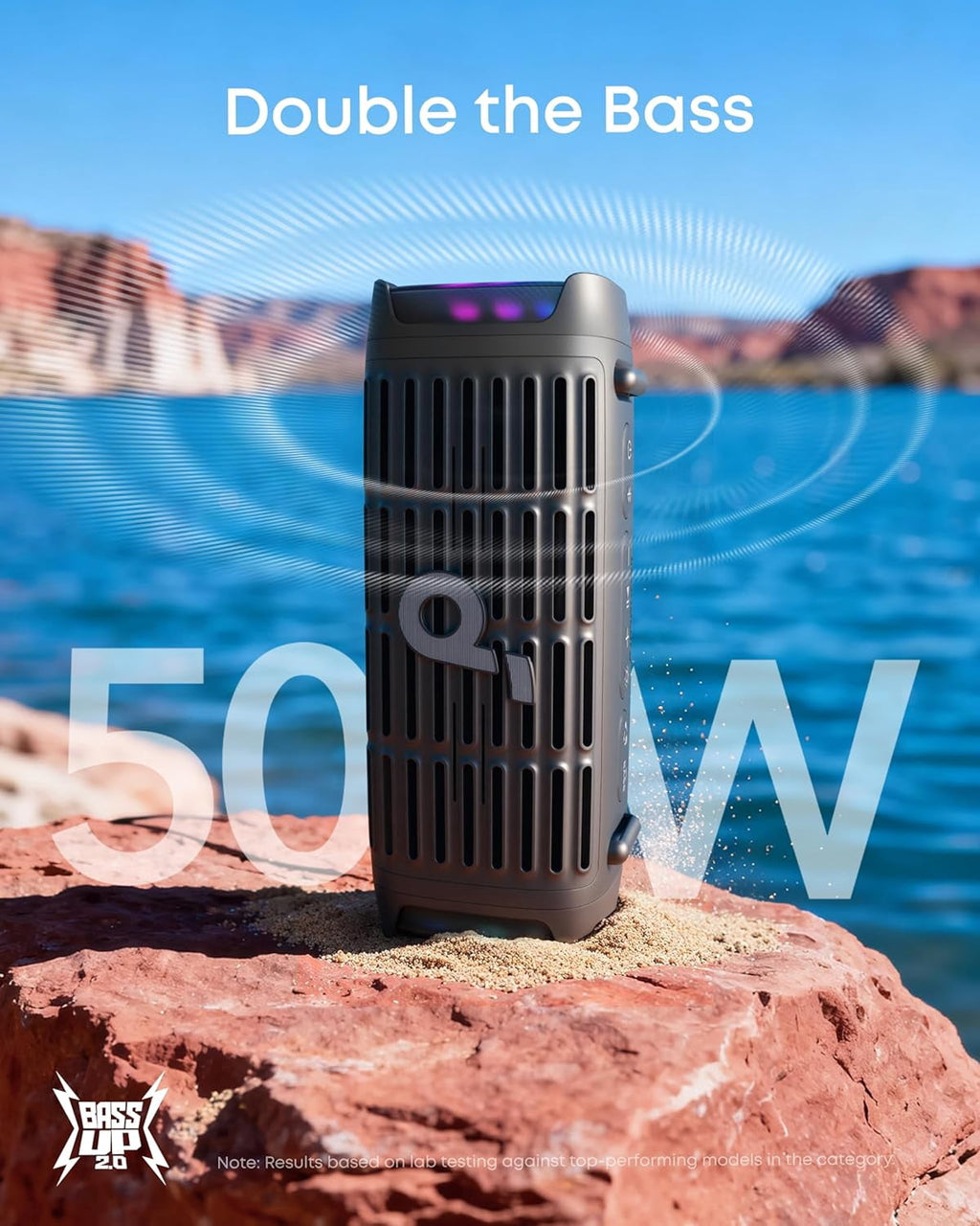 Soundcore Boom 3i by Anker, Compact Outdoor Speaker, IP68 Waterproof, Floating Playback, Saltwater-Resistant, BassUp 2.0, 50W Portable Speaker, Bluetooth 5.3, 16H, TWS, with Magnetic Case
