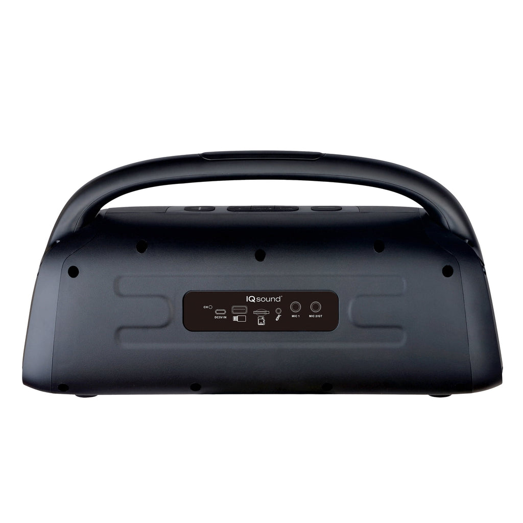 IQ Sound Bluetooth Boom Box Speaker with FM Radio, RGB Light Show, and Remote, True Wireless, Black, IQ-3540BT, IQ-3540BT