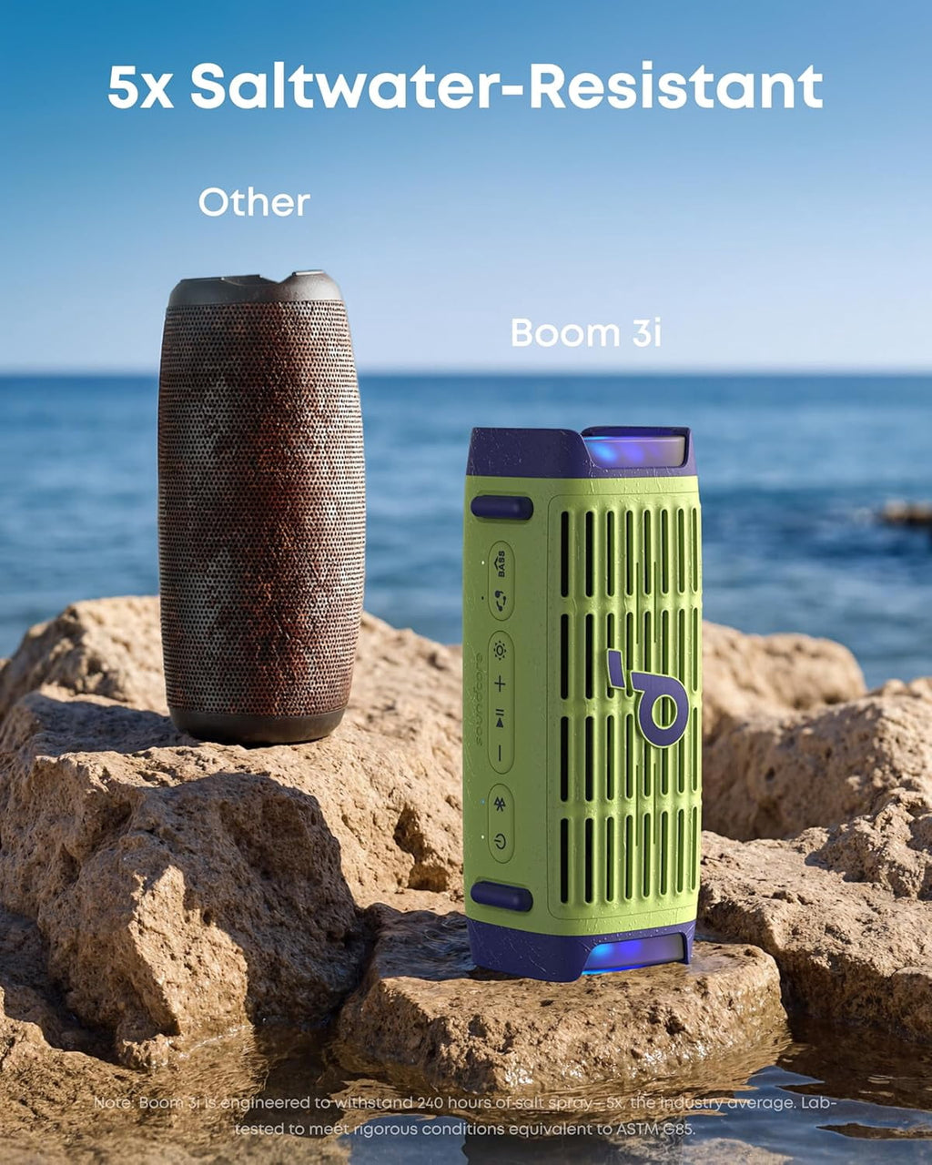 Soundcore Boom 3i by Anker, Rugged Outdoor Speaker, IP68 Waterproof, Floating Playback, Saltwater-Resistant, BassUp 2.0, 50W, Bluetooth 5.3, 16H Playtime, Tws, Kayak/Fishing/Camping