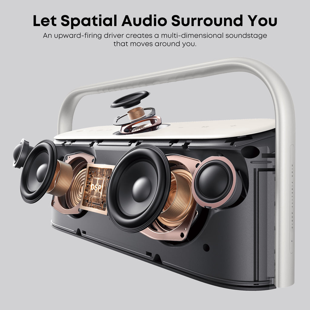 Soundcore by Anker Motion X600, Portable Bluetooth Speaker with Wireless Hi-Res Spatial Audio, 50W Sound, IPX7 Waterproof, 12H Playtime, Pro EQ, Built-In Handle, AUX-In