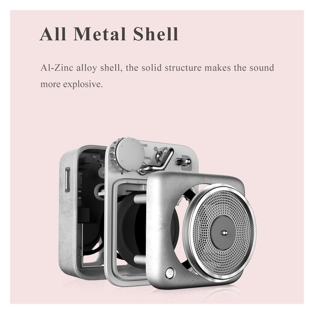 Button Mini Bluetooth Speaker Cute Creative Birthday Present Retro Gift Small Metal Art Wireless ,Bike Audio