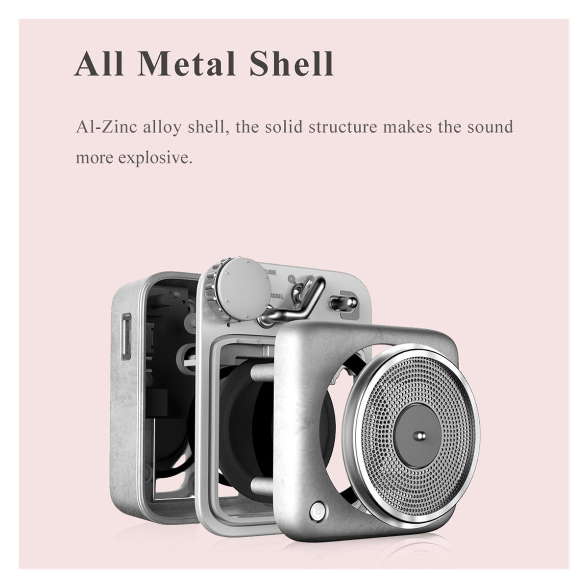 Button Mini Bluetooth Speaker Cute Creative Birthday Present Retro Gift Small Metal Art Wireless ,Bike Audio