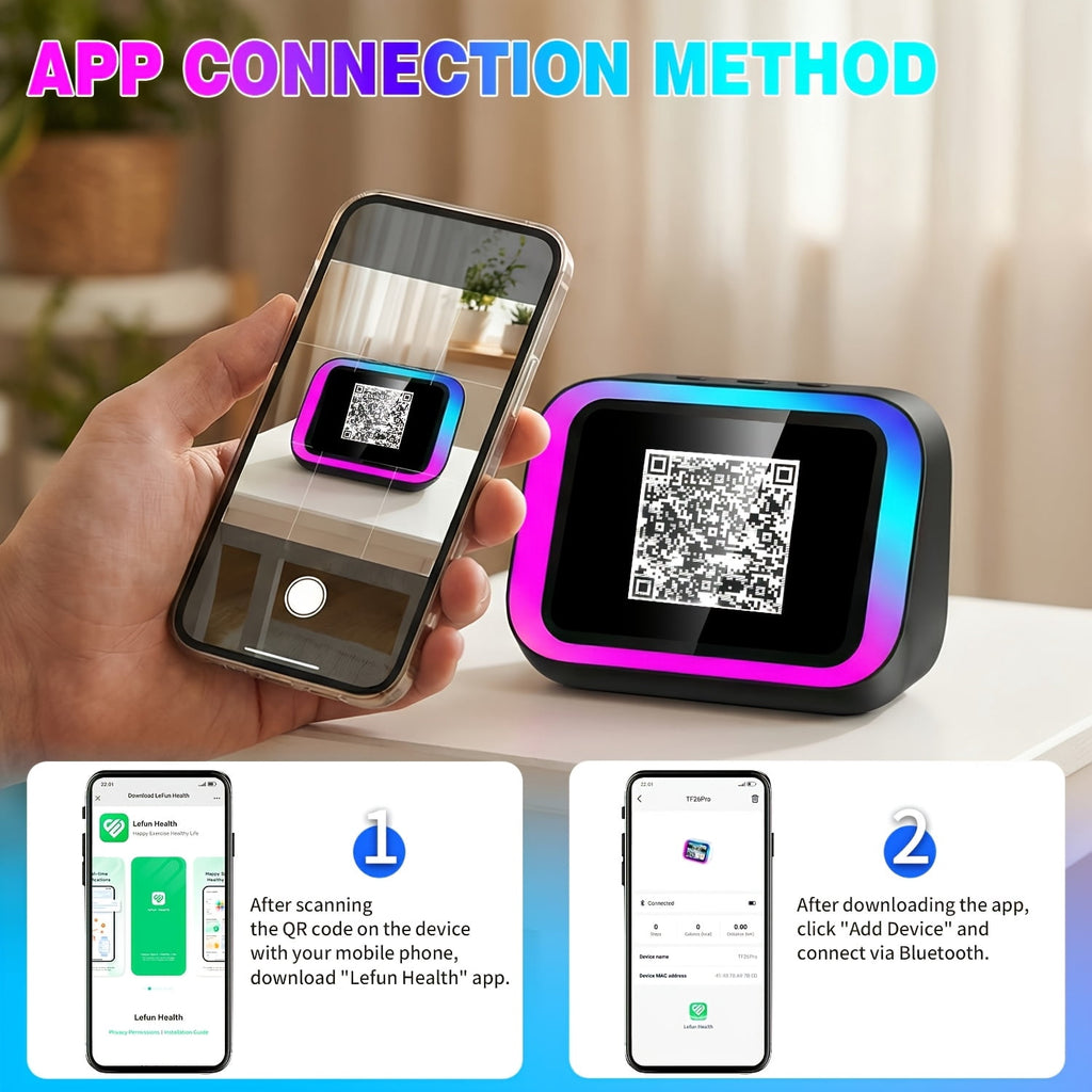 AI Smart Speaker, Smart Alarm Clock with Wireless Speaker & Dynamic RGB Light, Hi-Fi Stereo Sound, HD Smart Display, Answer/Make Call, Voice Assistant, Period Tracker, 2500mAh Battery