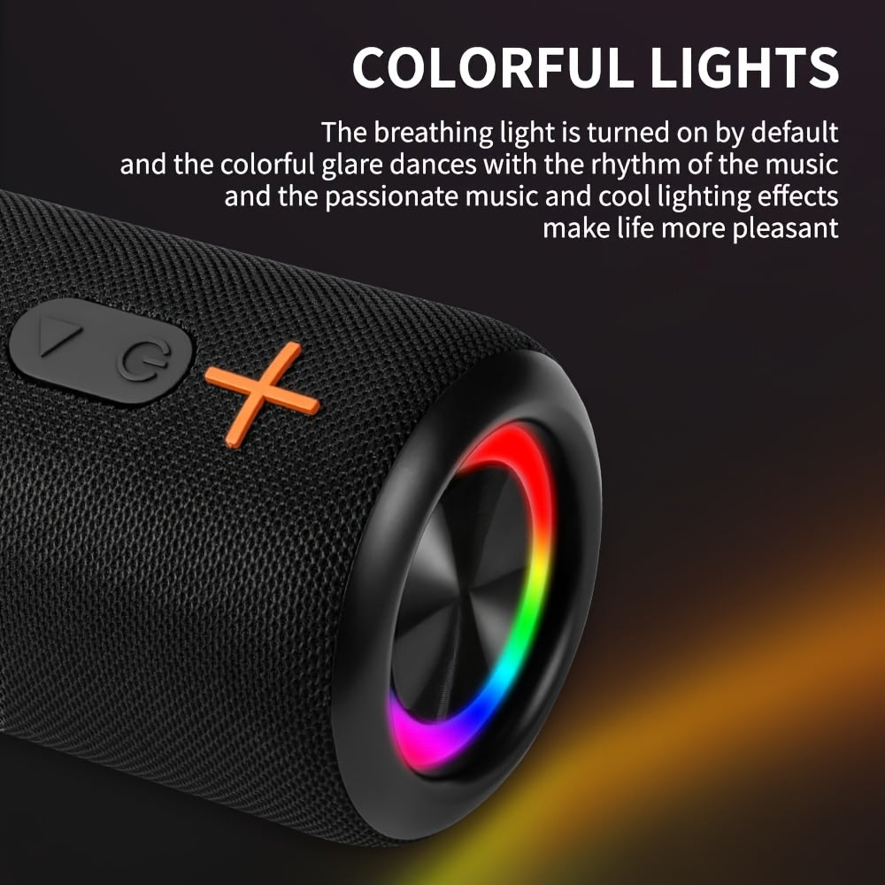 Rotary Buckle Wireless Speaker with RGB Light - Dual-Mode Battery/USB, Stereo Pairing for Indoor Outdoor Party Office Home