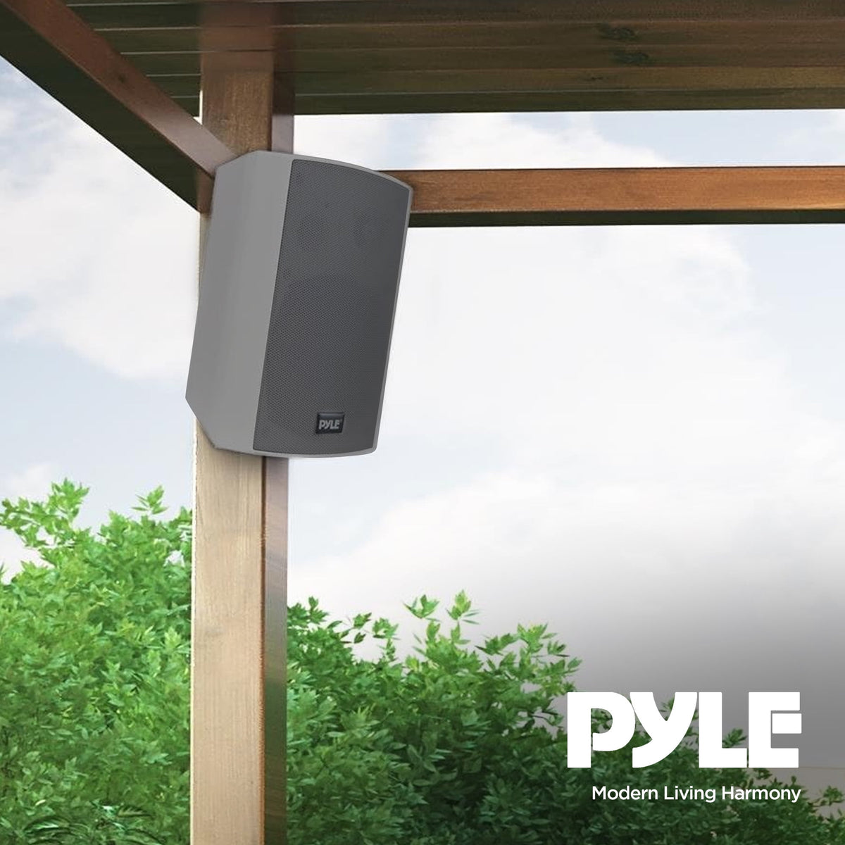 Pyle 6.5" Wireless Wall Mount Speaker System, Indoor or Outdoor Use, Gray