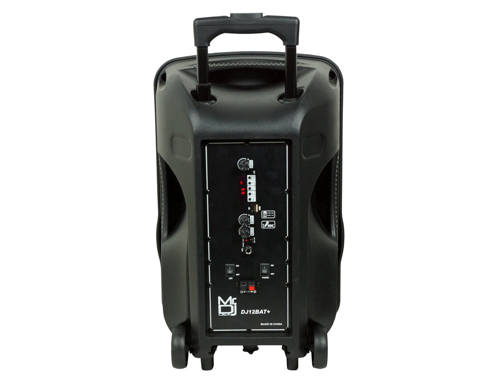 Mr. Dj DJ12BAT+ 12" Portable Bluetooth Speaker12" Portable Trolley PA DJ Active Powered Bluetooth TWS Speaker 3000 Watts LCD/MP3/USB/micro SD