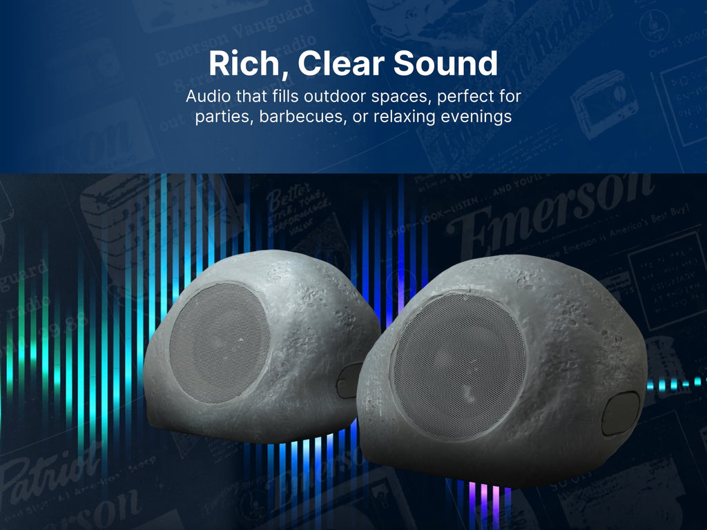 Emerson ERS-2000 Mini Pebbles Dual Bluetooth Rock Speakers