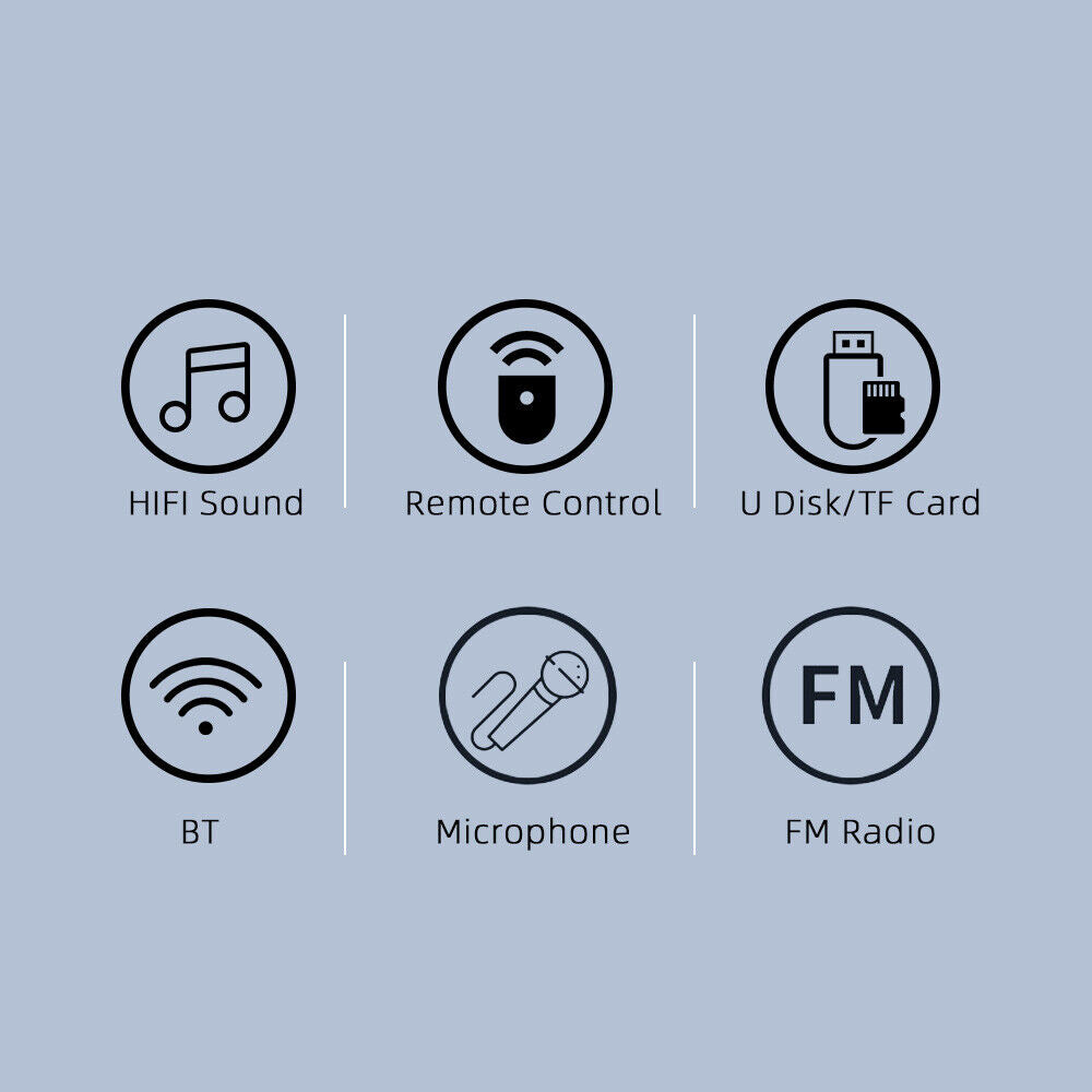 Seneo 8'' Bluetooth Speaker Heavy Bass Portable Outdoor Bluetooth Speaker with Microphone, Black