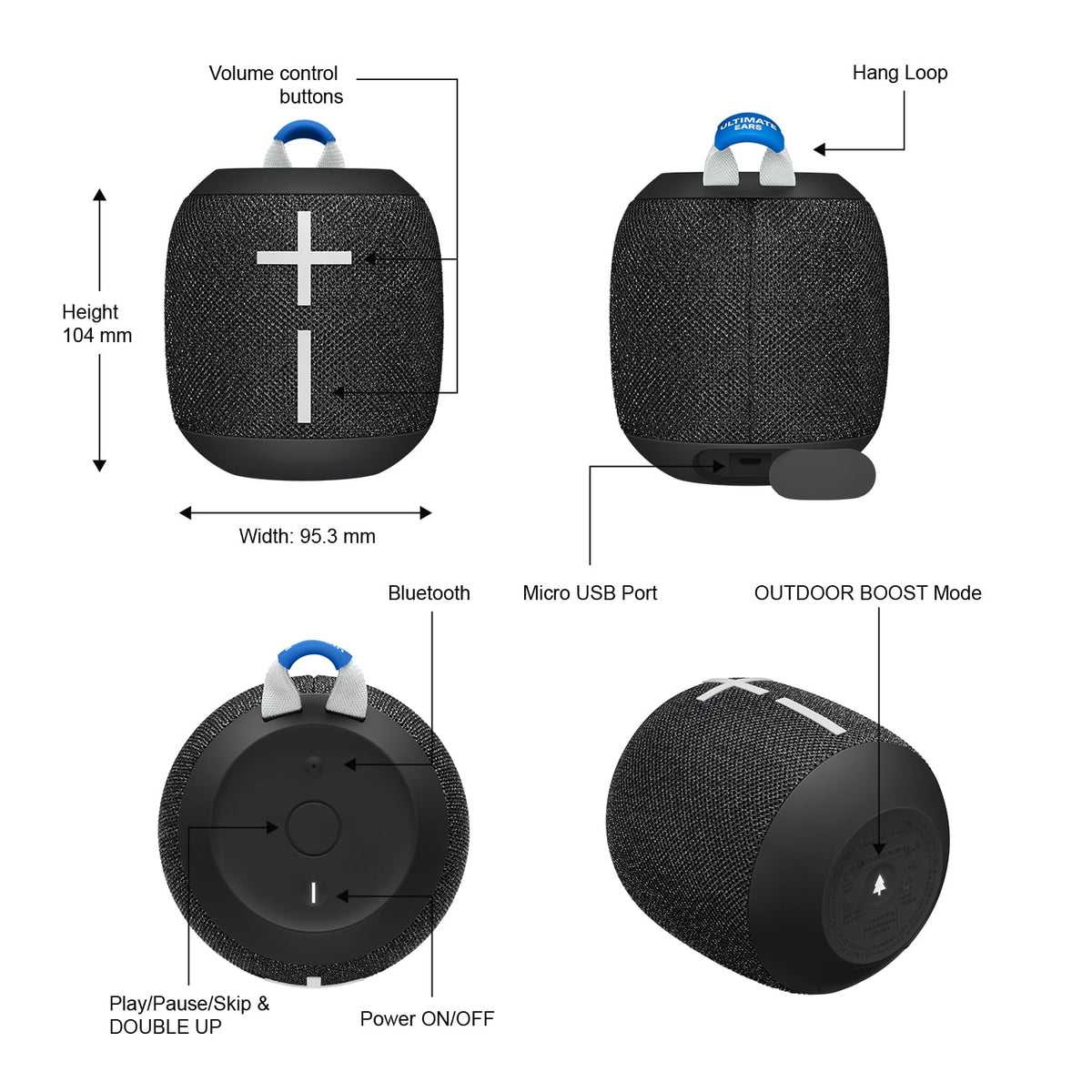 ULTIMATE EARS WONDERBOOM 2 EXC Portable Wireless Bluetooth Speaker
