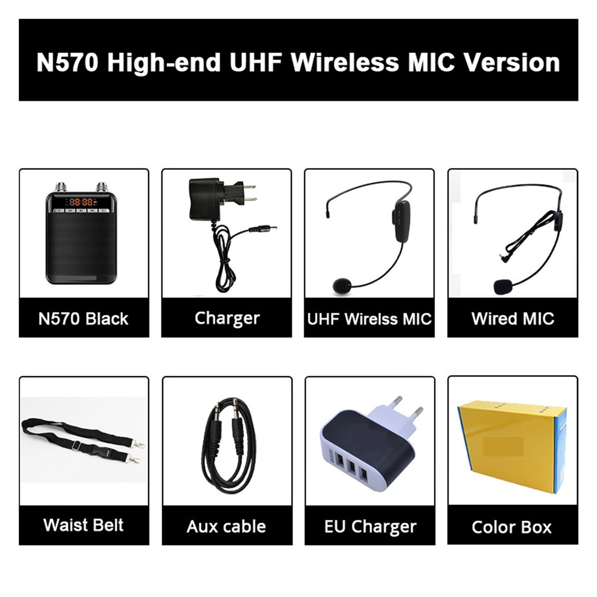 Blue-tooth Smart Wireless Voice Amplifier For Teachers Megaphone Amplifier Speakers UHF Wireless Microphone FM Radio ,Easy to Operate