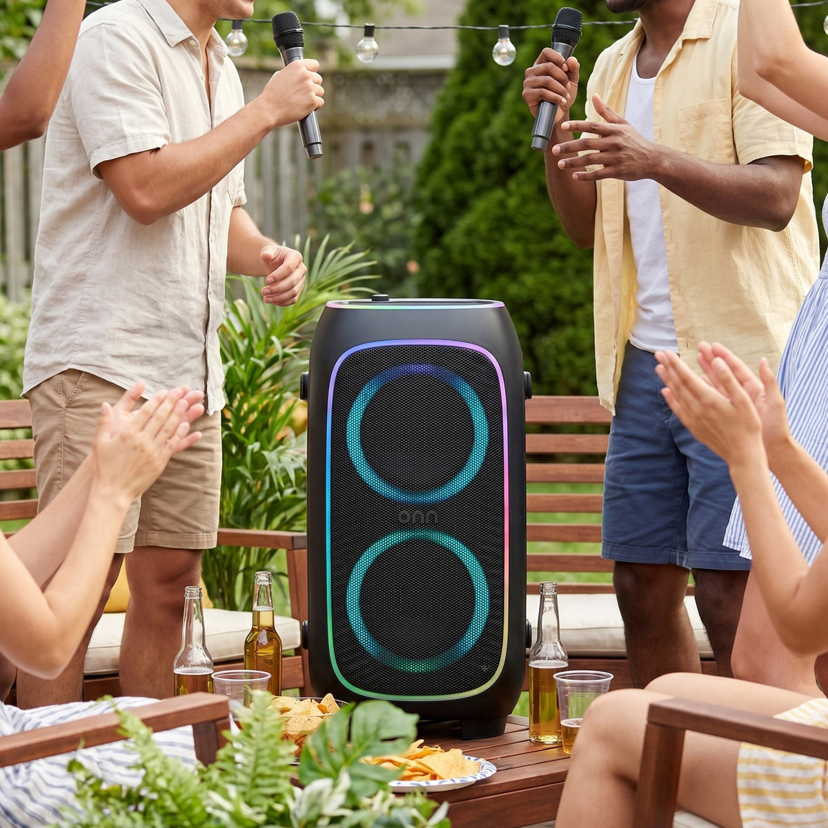 onn XL Wireless Party Speaker with Multicolor LED Lighting
