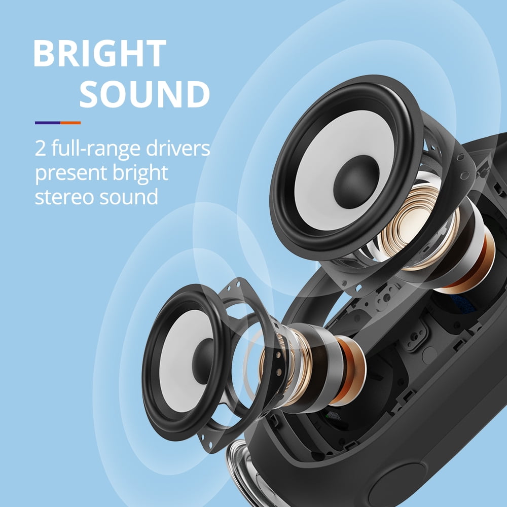 Tronsmart Bang SE Portable Speaker Waterproof, 40W Stereo Deep Bass, Colorful LED, IPX6, 24H Playtime, Lightweight Portable Design, Wireless Bluetooth Speaker for Party/Outdoor/Travel