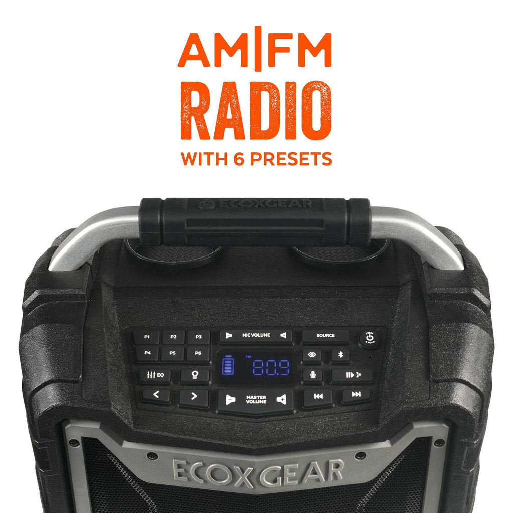 EcoXGear EcoTrek 15.4" x 10.2" x 16.7" Waterproof, Shockproof, Fully Submersible, 100 W Bluetooth EcoTrek Speaker