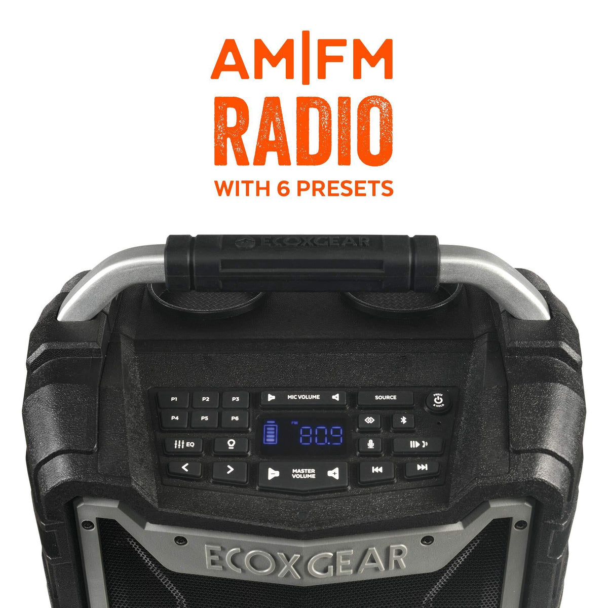 EcoXGear EcoTrek 15.4" x 10.2" x 16.7" Waterproof, Shockproof, Fully Submersible, 100 W Bluetooth EcoTrek Speaker