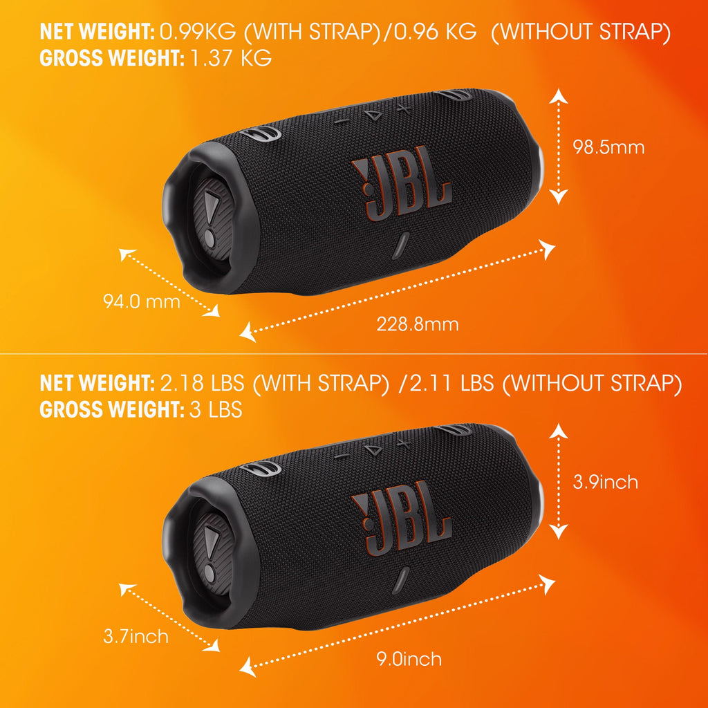 JBL Charge 6 - Portable Waterproof and Drop-Proof Bluetooth Speaker - Black