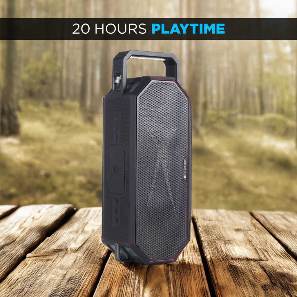Altec Lansing HydraShock 2.0 EverythingProof™ Bluetooth Speaker, 20H Playtime, HyperEdge LED, Qi Wireless Charging, IP67 Waterproof, Party Sync, USB-C Fast Charge