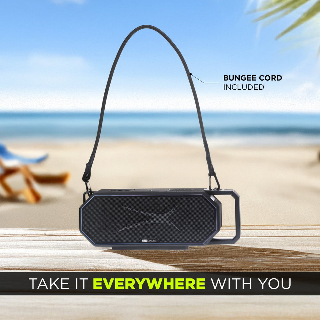 Altec Lansing HydraShock 2.0 EverythingProof™ Bluetooth Speaker, 20H Playtime, HyperEdge LED, Qi Wireless Charging, IP67 Waterproof, Party Sync, USB-C Fast Charge