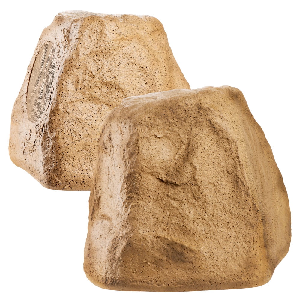 OSD Audio BTR150 5.25" Bluetooth Outdoor Rock Speaker Pair, 120W, Weather Resistant, Sandstone Canyon Brown