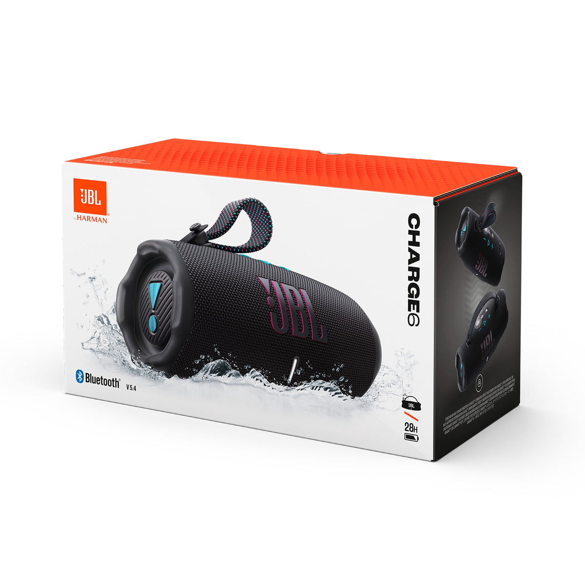 JBL Charge 6 - Portable Waterproof and Drop-Proof Bluetooth Speaker - Black