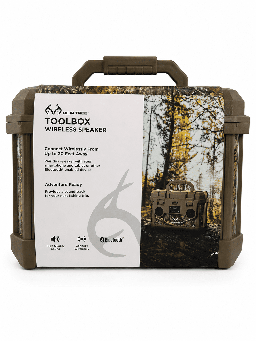 Realtree Toolbox Wireless Bluetooth Portable Speaker, Olive Brown