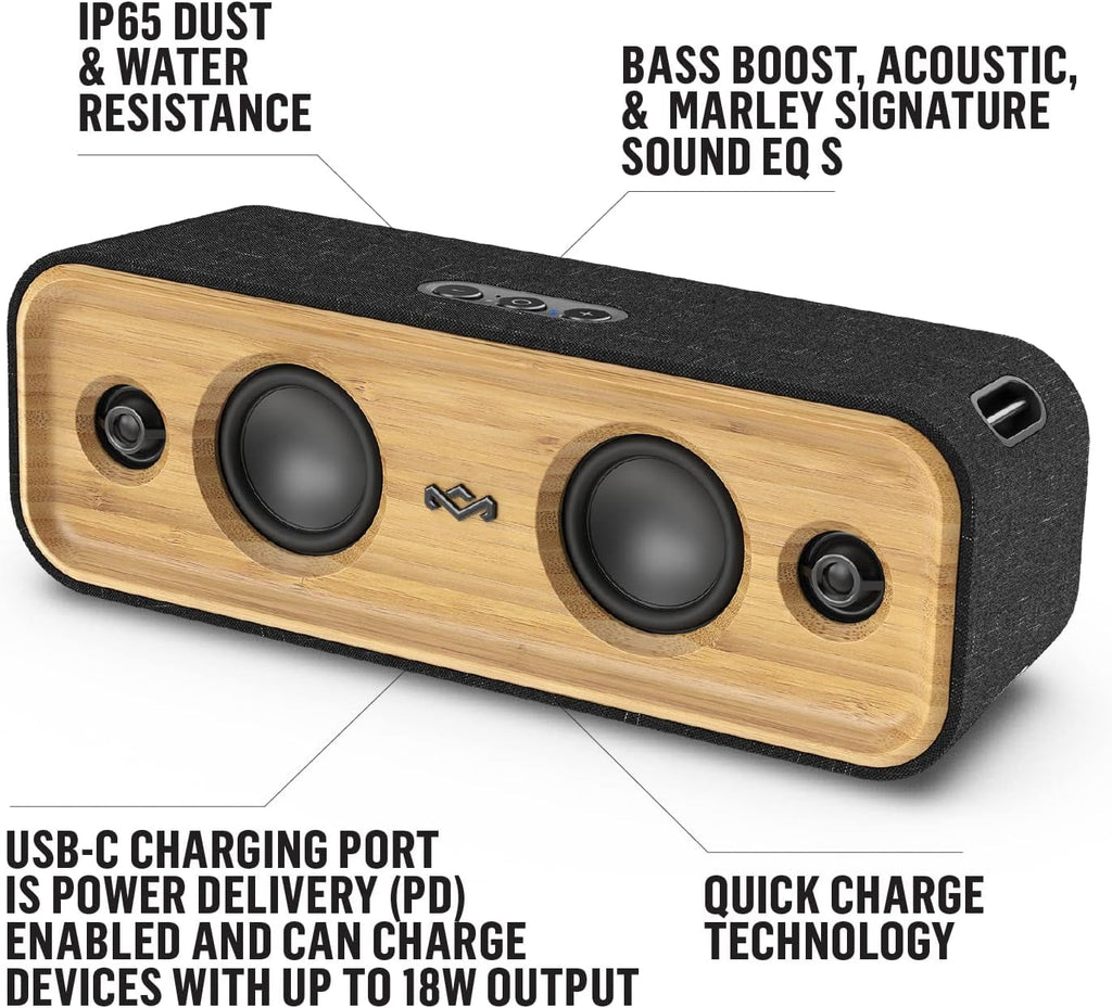 House-of-Marley-Get-Together-2-Waterproof-Wireless-Bluetooth-Portable-Speaker-Black-EM-JA030-SB