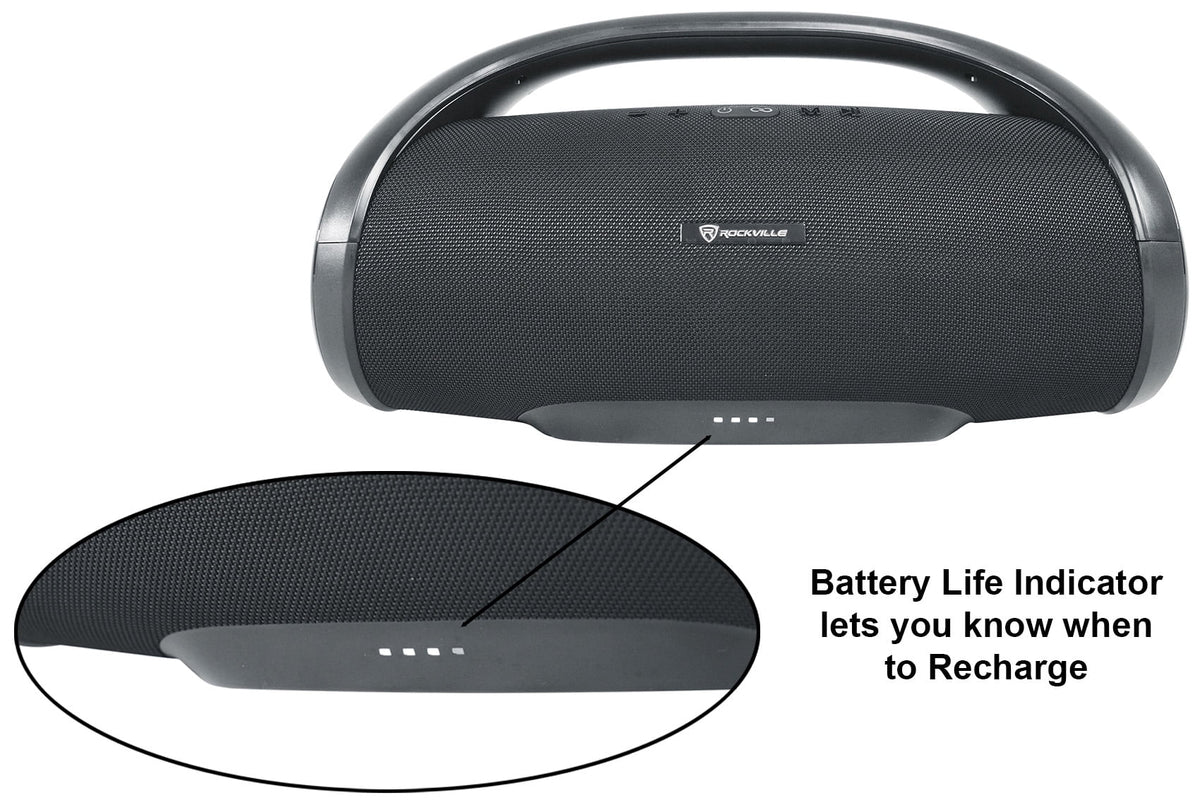 (2) Rockville CANON-XXL Portable Bluetooth Speakers w/Huge Bass+Wireless Linking