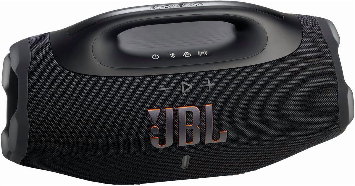 JBL Boombox 4 Portable Waterproof Bluetooth Speaker with Electronics Expo Gear Weather-Resistant Hard-Shell Travel Case – Powerful Bass, 34-Hour Playtime, IP68 Waterproof, Auracast, BLACK
