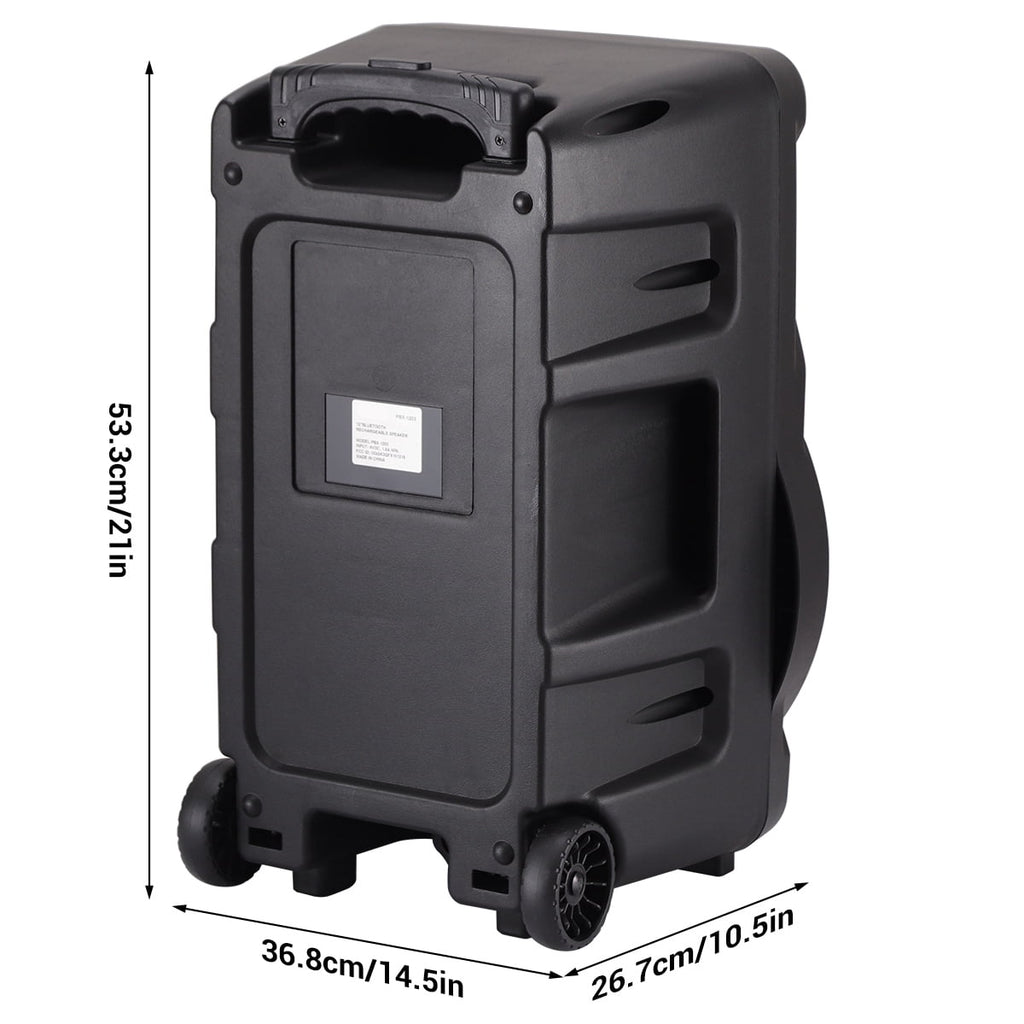 Dazone 12" Loud Bluetooth Portable Party Speaker Subwoofer w/ FM USB SD Card AUX & Mic