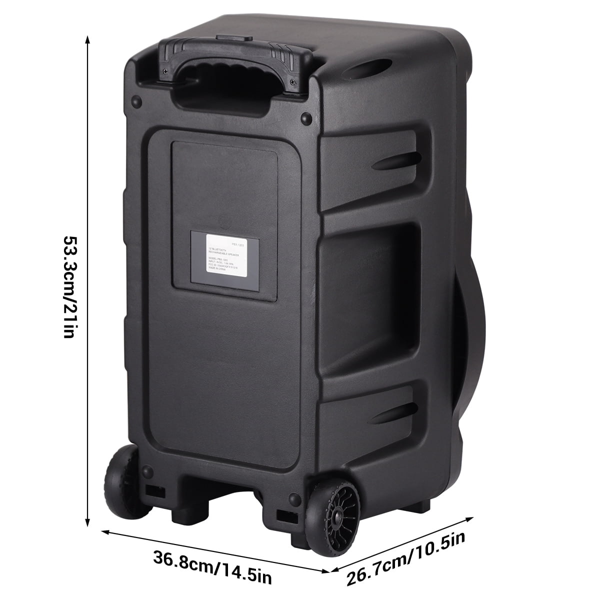 Dazone 12" Loud Bluetooth Portable Party Speaker Subwoofer w/ FM USB SD Card AUX & Mic