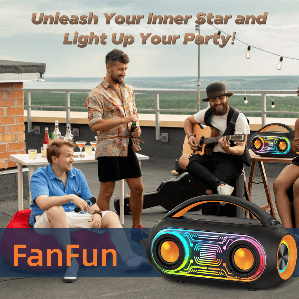 JYX Large Party Speaker, 120W Subwoofer Outdoor Speaker Bluetooth with Wheels, Dual 12'' Subwoofer Deep Bass